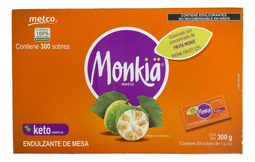 Endulzante Monkiä Fruta Del Monje 300 Sobres De 1g