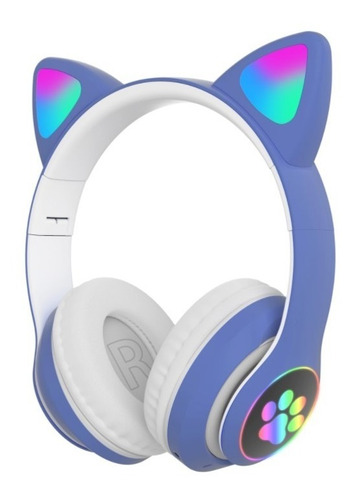 Audífonos Inalámbricos Bluetooth Rgb Orejas Gato Niña Niño