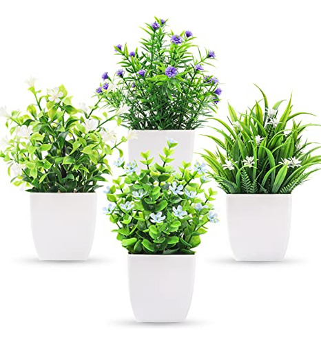 4 Paquetes De Plantas Artificiales Pequeñas, Mini Plan...