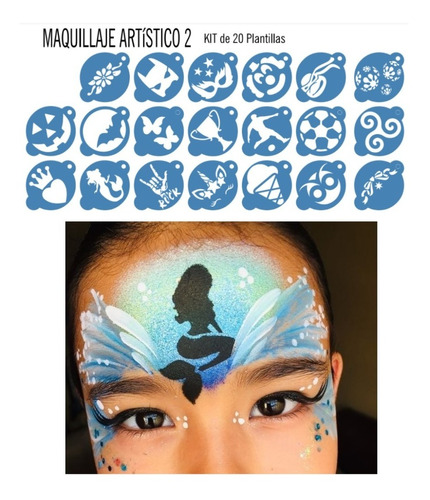 Stencil Maquillaje Artistico 6cm Infantil 20 Plantillas K27 | MercadoLibre