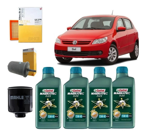 Castrol 15w40 Kit Troca Óleo Gol 1.0 G5 Filtro Ar Comb Oc250