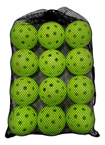 12x Bolas De Pickleball, Accesorios De Entrenamiento, Verde