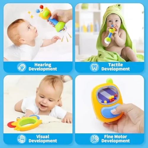 Set De 12 Sonajeros Y Mordedores MOONTOY Para Bebés De 0 A 12 Meses – Caja De Almacenamiento Incluida, Estimulación Sensorial