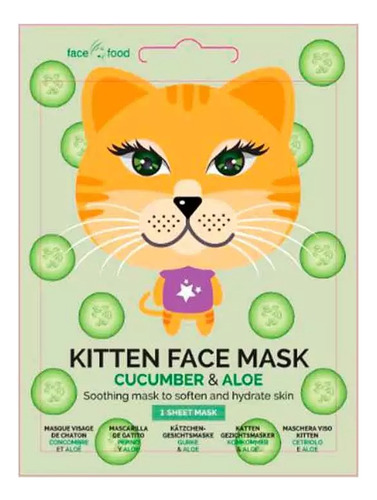 Face Food Sheet Mask Kitten Cucumber & Aloe