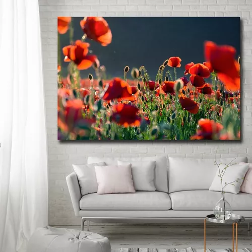 amapolas en marco cm. 100x50 y cm. 200x100