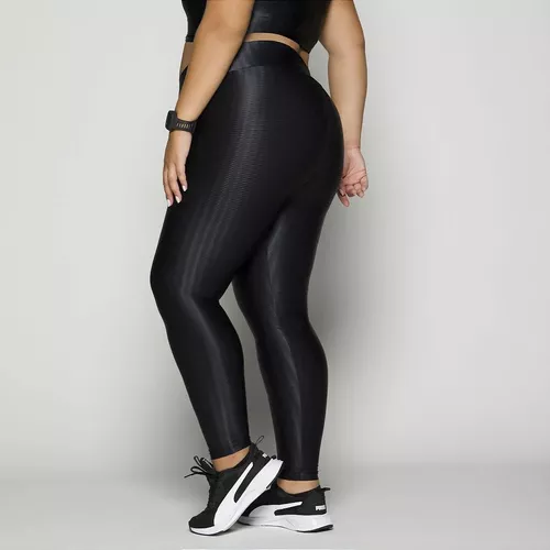 Legging 3d Academia Esporte Fitnees Plus Size Preto - Selene