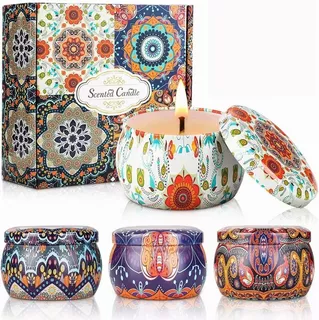 4 Piezas Velas De Aromáticas Cera De Soja Para Aromaterapia