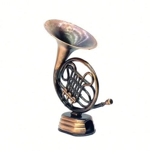 Sacapuntas Metálico Bronce De Colección Trompa.