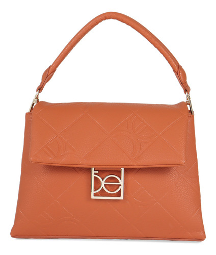 Bolsa Satchel Cloe Para Mujer Tapeta Con Broche Imán Color Naranja