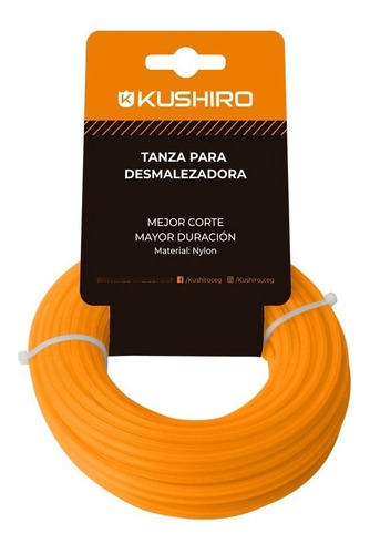 Tanza Desmalezadora 2,5mm Cuadrada Rollo 15mts Kushiro