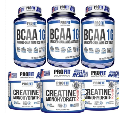 Combo 3 Bcaa 120 Caps + 3 Creatina 100% Pure 90g - Atacado