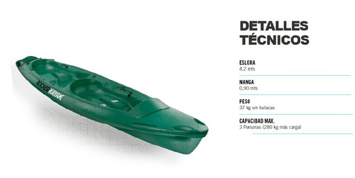 Imagen 3 de 9 de Combo Doble Kayak Rocker Warrior 2 Chalecos Butaca.