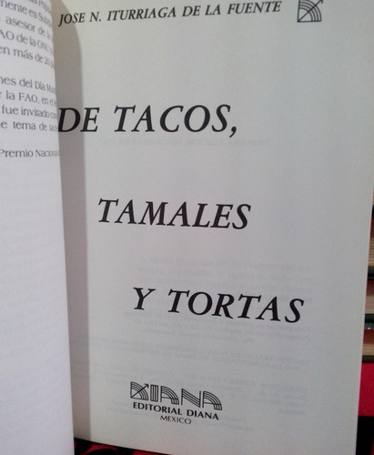De Tacos, Tamales Y Tortas José N. Iturriaga (Usado)