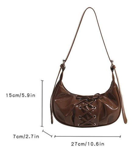 Bolso Hombro En Forma Media Luna Para Mujer, Bolso