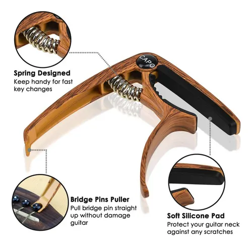Guitar Capo Pick Holder And Picks For Electric Guitars