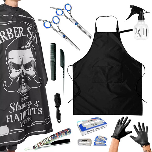 Kit Barbero Peluquero Ideal Para Curso Peluquería Barberia