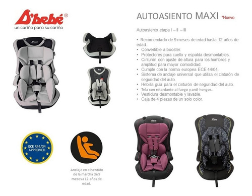 Autoasiento D Bebe Maxi Convertible A Booster