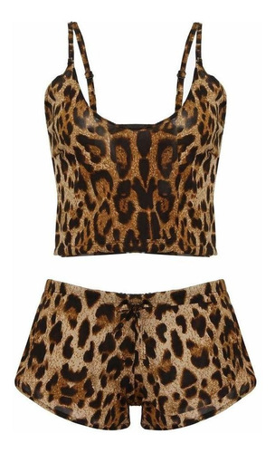 Conjunto Lenceria Para Mujer Talla Diseño Leopardo