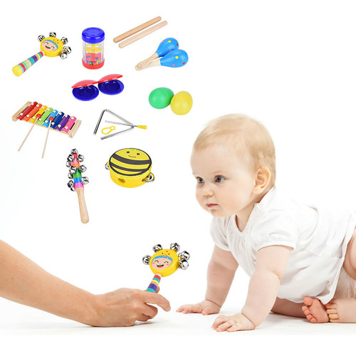 Instrumentos Musicales Para Niños Pequeños 16pcs Percusión D