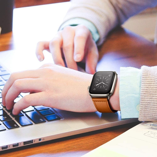 Correa 100% Cuero Genuino Lujo 4 Colores Para Apple Watch