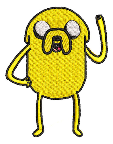 Parche Bordado Termoadhesivo Jake El Perro Hora De Aventura Amarillo Bordado
