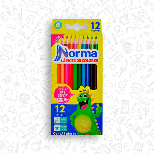 15 Cajas De 12 Lápices De Colores Intenso Profesional Norma