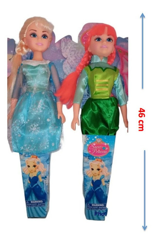 Muñeca Elsa Frozen Ana Disney Princesas Hadas Grandes 46cm