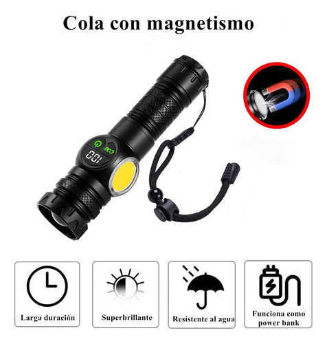 Yy Linterna Táctica Super Brillo Led Linterna De Camping Cob