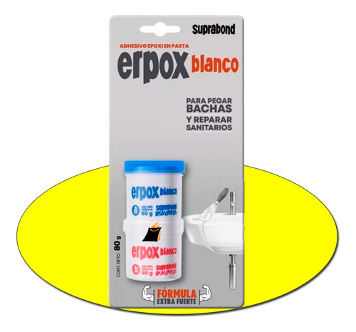 Adhesivo Suprabond Erpox Blanco Pasta Sanitarios Bachas 80g