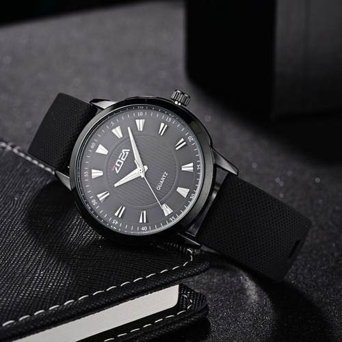 Reloj Zoea Ez8082-h Hombre Negro Cuarzo Resistente Al Agua Correa Negro-2