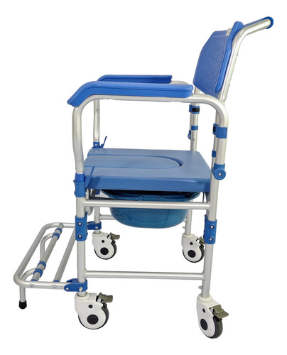 Silla Comodo Ducha De Lujo Aluminio Con Ruedas 100kg