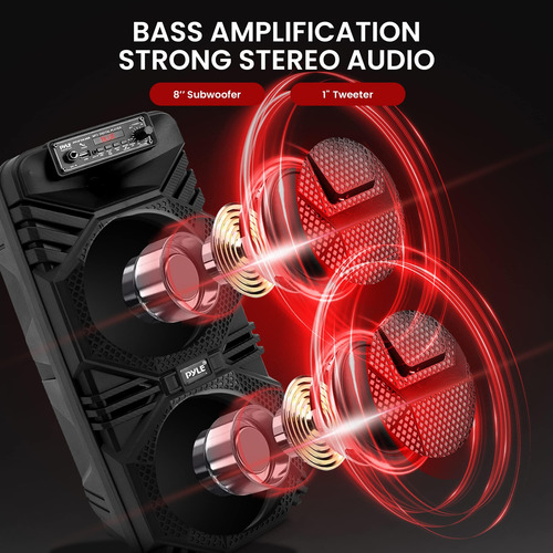 Altavoz Pa Bluetooth 600w Recargable Con Subwoofer Y Micrófo