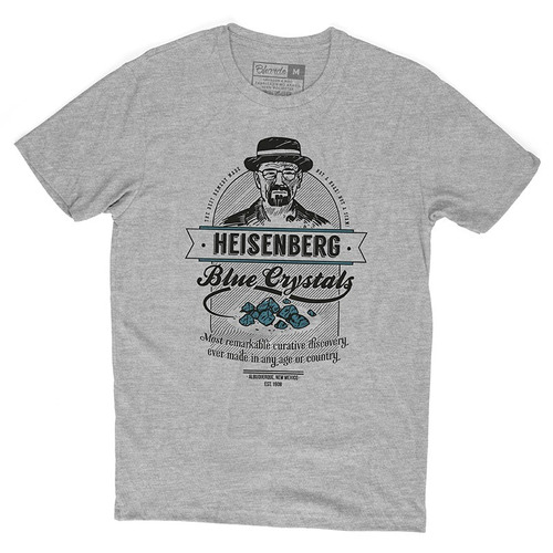 Camiseta Camisa Séries Breaking Bad Heisenberg Blue Crystals