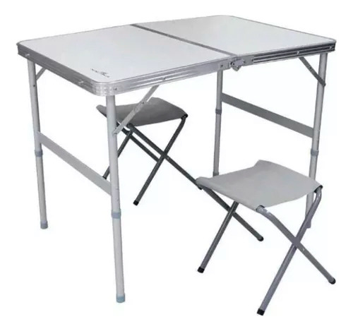 Mesa Dobrável Aluminio Tipo Maleta 2 Banquetas 322414 Kala