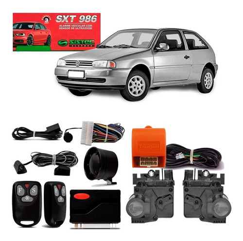 Alarme Automotivo + Trava Tragial Vw Gol G2 2 Portas Tecmisa