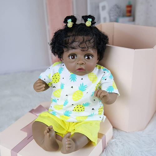 Reborn Baby Doll 20  Nuevo Modelo Realista De Piel Negra Cue