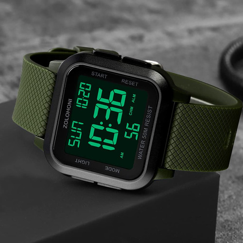Reloj Zolohoni Square Digital Sports Led Impermeable Para Ho