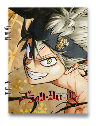 Imagen 1 de 4 de Black Clover Cuaderno 15x20 Cms Media Carta 100 Hojas