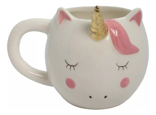 Taza De Cerámica Con Forma De Unicornio Blanco Tornasol Unicornio