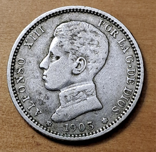 España Moneda 1 Peseta 1903, Plata. 