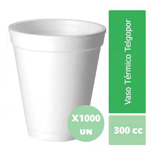 Vaso Térmico Blanco Telgopor 300cc Caja X 1000 Unidades