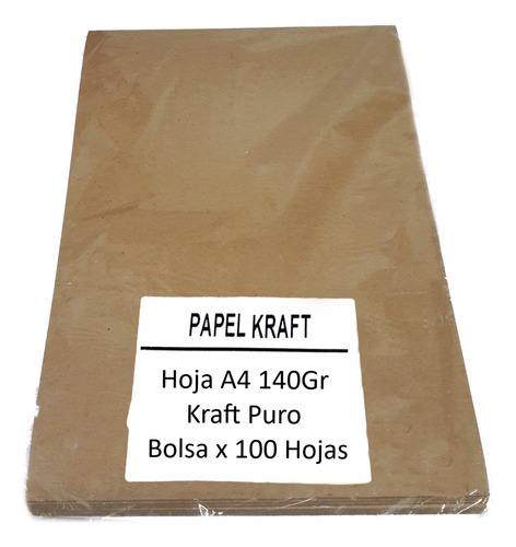 Papel A4 100hj Kraft Puro 140gr Premium P/ Arte-grafica 3uni