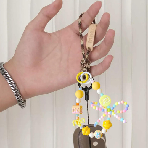Llavero Con Cuentas, Decoración Bonita De Mochila Para