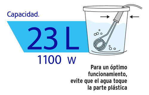 Calentador #6 De 23 L De Inmersión 1100 W P/agua, Volteck Tipo de gas GN