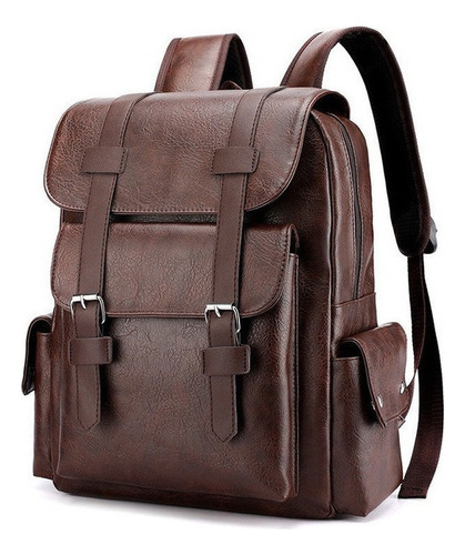 Bolso Mochila Hombre Piel Impermeable Y Antideslizante F