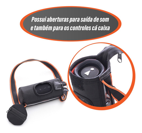 Case Bag Capa Compatível Com Jbl Flip 6 5 Resistente A Água
