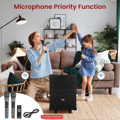 Sistema Karaoke 600v Altavoz Bluetooth Inalambricos Pyle