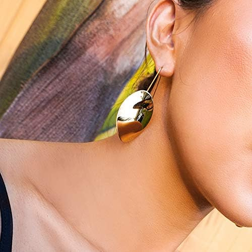 Pendientes Colgantes Lisos Simples En Forma De Hoja De Acero