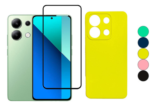 Funda Case En Silicona Para Xiaomi Note 13 4g + Vidrio Full