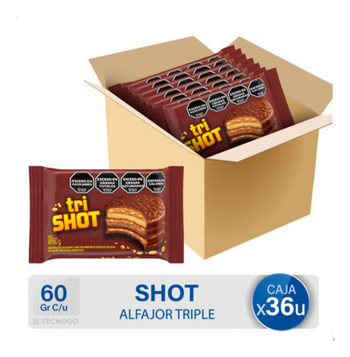 Alfajor Triple Tri Shot Caja X 36un